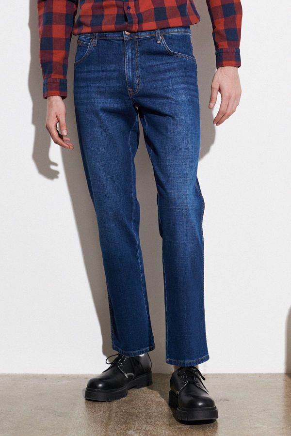 WRANGLER-Jeansy jeansowe Texas Regular Waist Straight Leg Blue dla mężczyzn, rozciągliwe 1