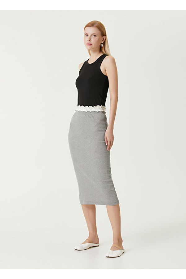 Jil Sander Size XS Gray Midi Jersey Skirt Trendyol