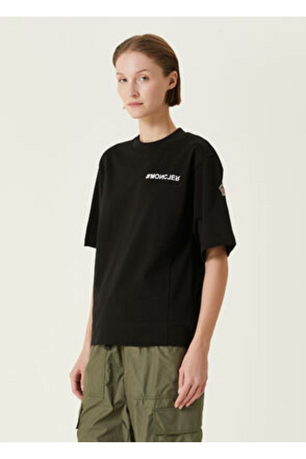 Moncler XS Size Black Logo T Shirt Trendyol