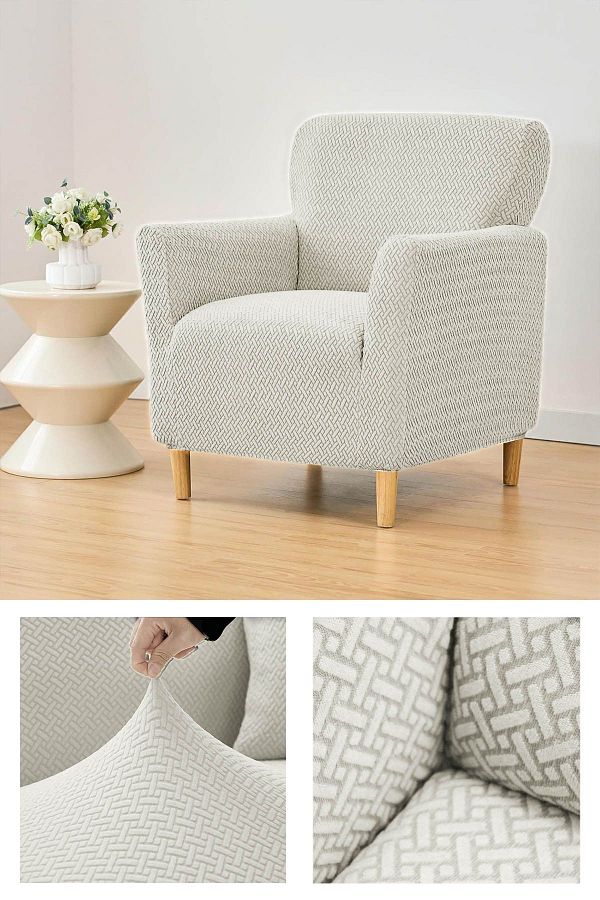 Faiend-Jacquard Brick Patterned - Stretch Elastic Washable Single Sofa Cover 1