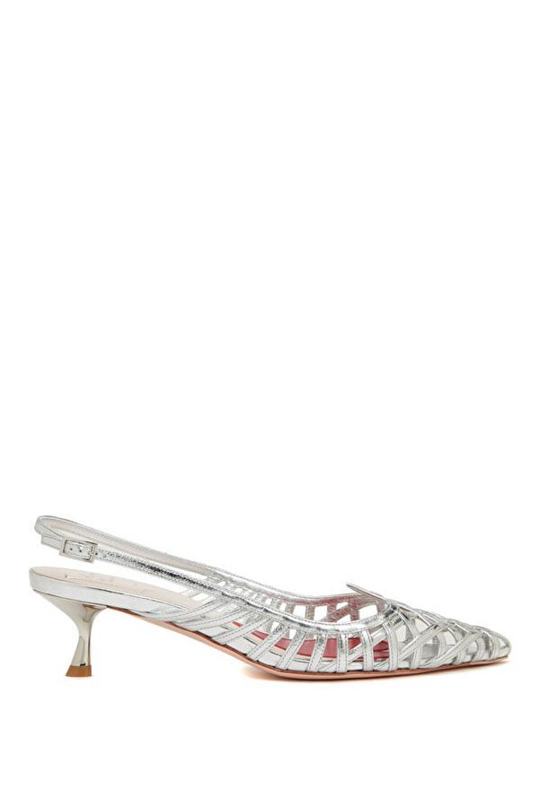 Roger Vivier Vivier Silver Women s Leather Heeled Shoes Size 36 Trendyol