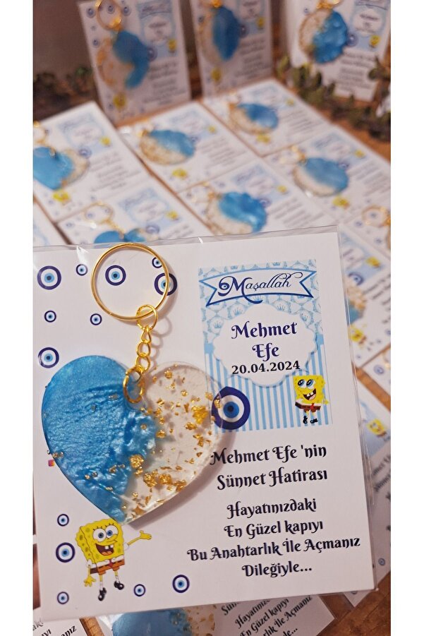 SevgiliAtolyemm Her Konsepte Uygun Kalpli Anahtarlıklı Kart Modelleri Bebek Hediyelikleri Doğum Günü Mevlüt 10 Adet