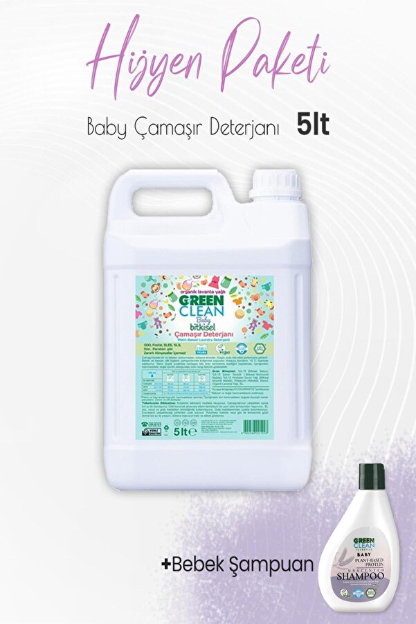 Green Clean Baby Çamaşır Deterjanı Lavanta 5 Lt Ve Şampuan 275 ml