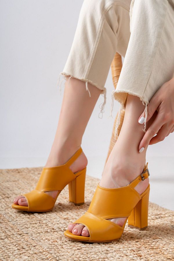 Mustard platform heels deals