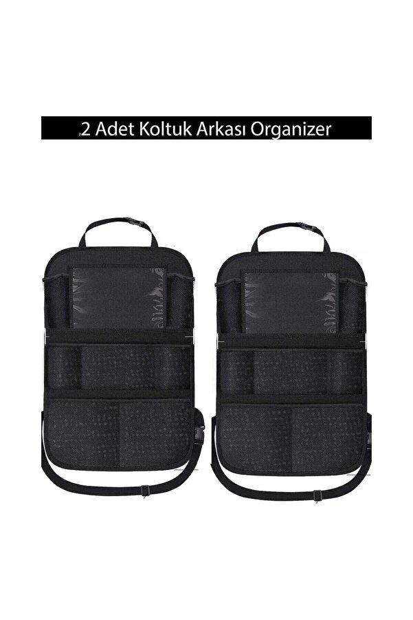 mc.pierobaby Mc Global Araba Koltuk Arkası Eşya Düzenleyici Organizer Koltuk Arkası Koruyucu Tablet Cepli 2 Adet