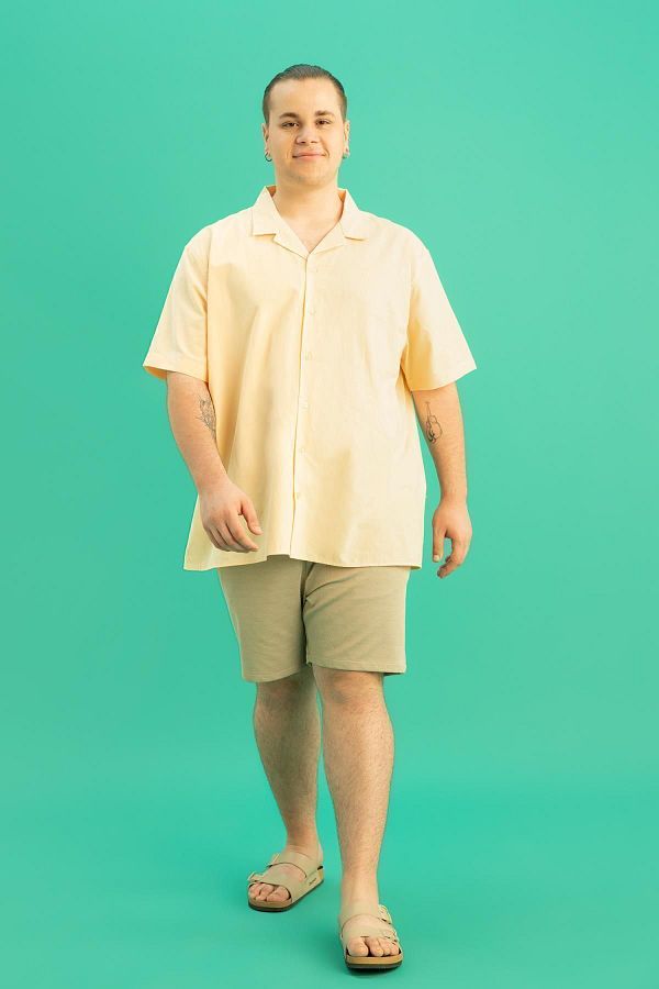 DeFacto-Y1774az22sm Model Large Size Basic Bermuda Shorts 1