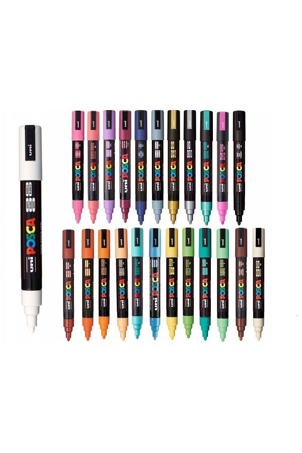 Uni Posca-Pc-3M 20-Piece Marker Set - Glitter and Primary Colors 1