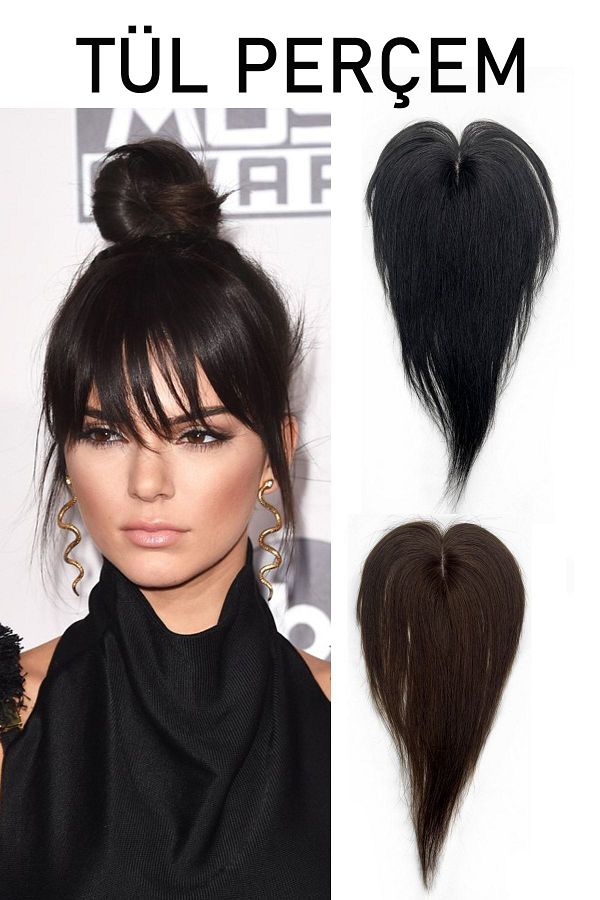 LOLLY PONY-Natural Brown Color - Hair Clip with Scalp and Tulle Rivet 1