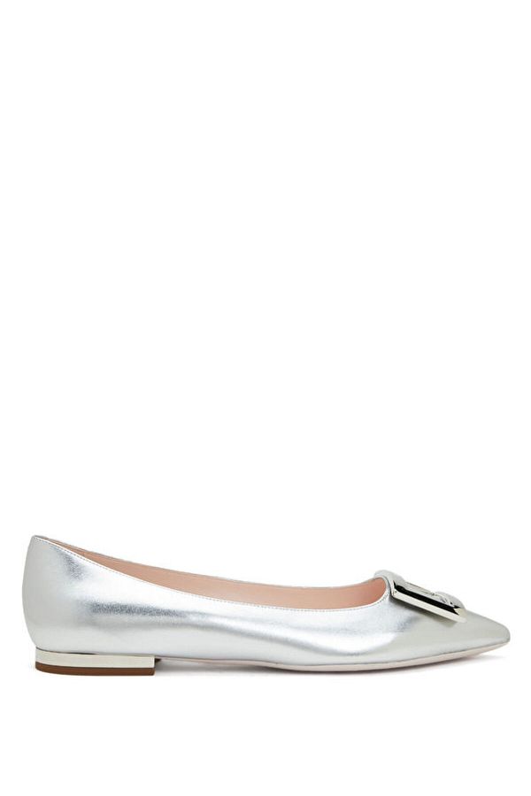 Roger vivier silver flats hotsell