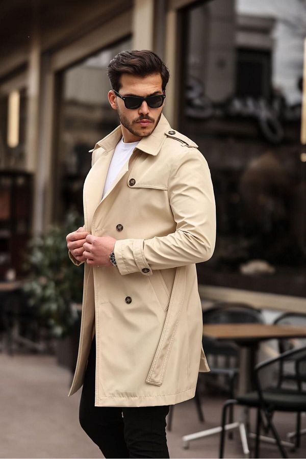 Men coat beige new arrivals