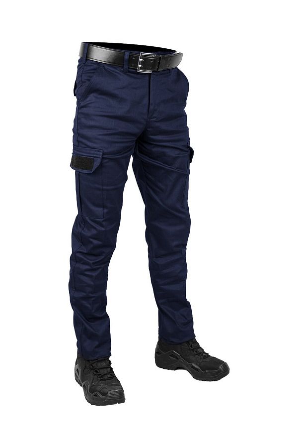 Safari-Pantaloni cargo din lycra din gabardină bleumarin Avm 1