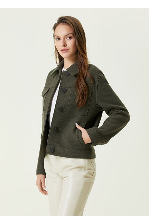 Khaki wool jacket outlet