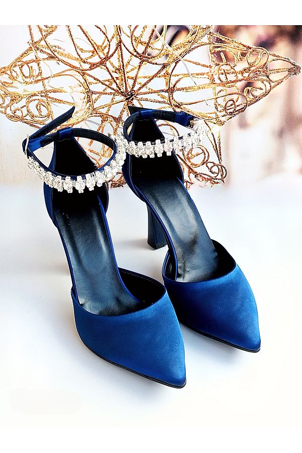 Modavien Women s Navy Blue Satin Evening Dress Shoes Bag Combination 352c Buy Size Small Trendyol