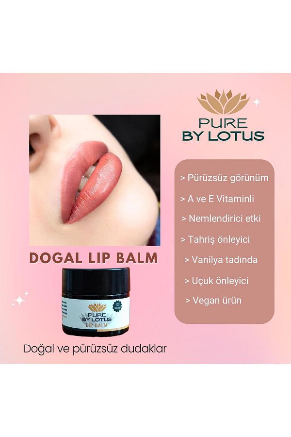 PURE BY LOTUS-NaturalLipBalm with Vanilla and Cocoa - 10mlwith Plumping and Smoothing 1