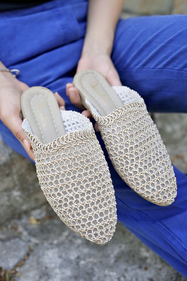 Straw slippers sale