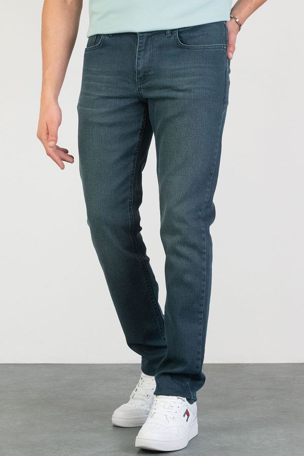 HALAT S Petrol Green Slim Fit Lycra Men s Jean Jeans Stone Detailed Trendyol