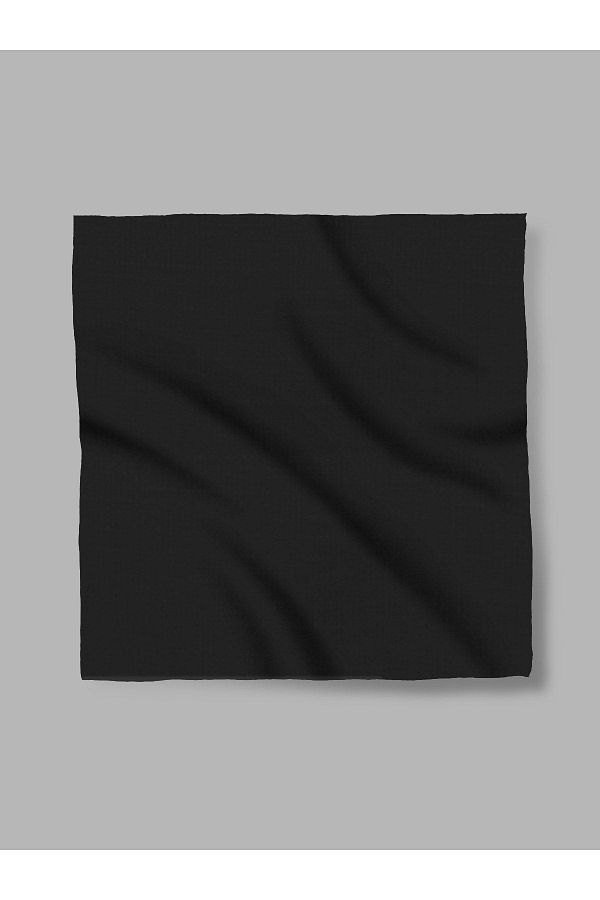 LU&MA-Plain Black Chiffon Scarf 1