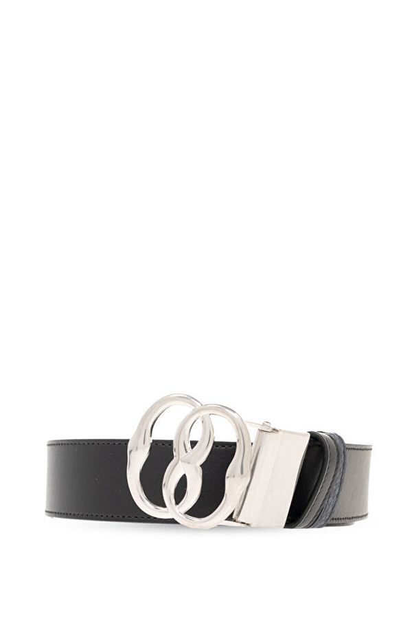 Bally Men s Leather Belt Size 110 Black Silver Trendyol