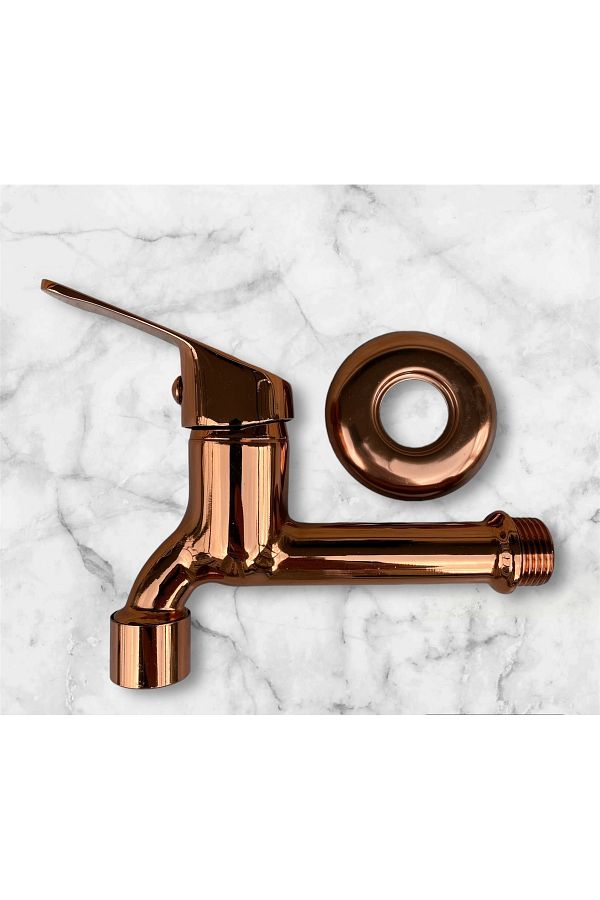 İSAOĞLU YAPI-Rose Bronze Faucet - Copper Wc Tap, Wall Open Close System 1