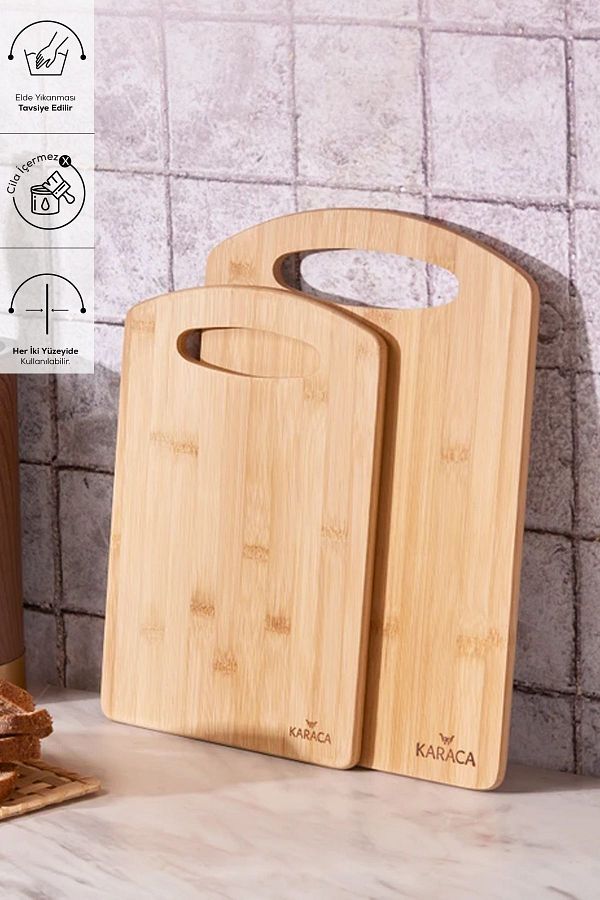 Karaca-Stark 2-teiliges Bambus-Schneidebrett 28/33 cm 1