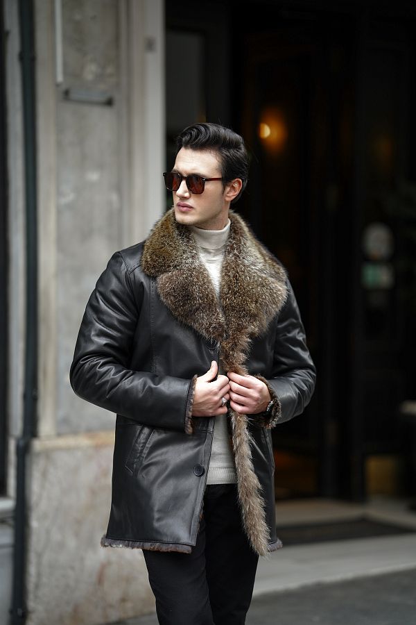Leather jacket with fur inside outlet