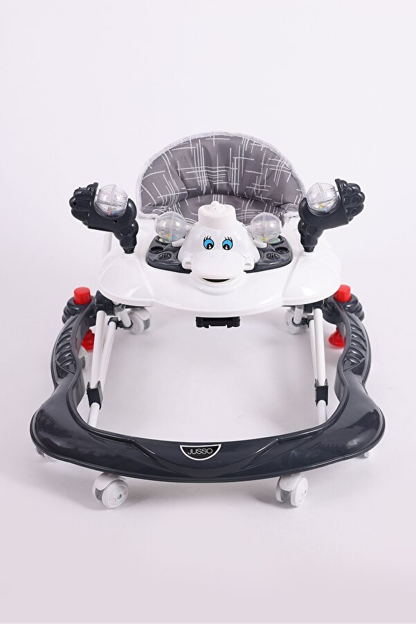 VaVbaby Carolin Oyuncaklı Müzikli Ve 3 Kademeli Örümcek Bebek Yürüteci Füme