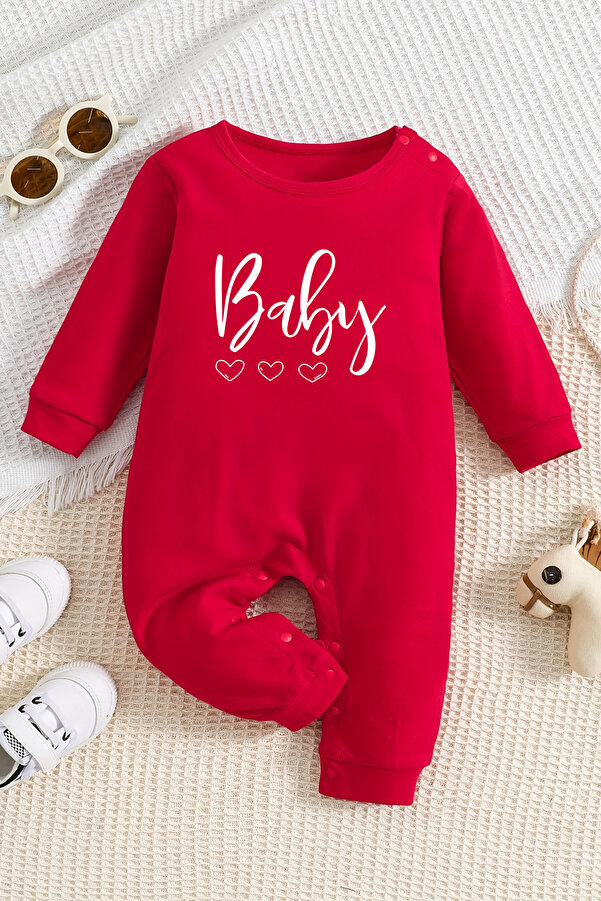 ADABEBEK Kalpli Baby Baskılı Tarz Bebek Tulum 22016