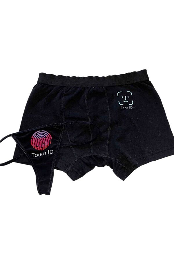 Lolipop Butik-Face ID Touch ID Printed Double Boxer Thong Set 1