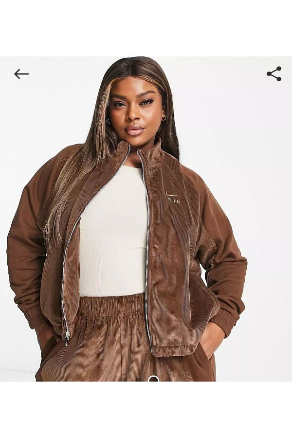 Nike Nike Air Corduroy Jacket Full Zip Brown DQ6928 259 Trendyol