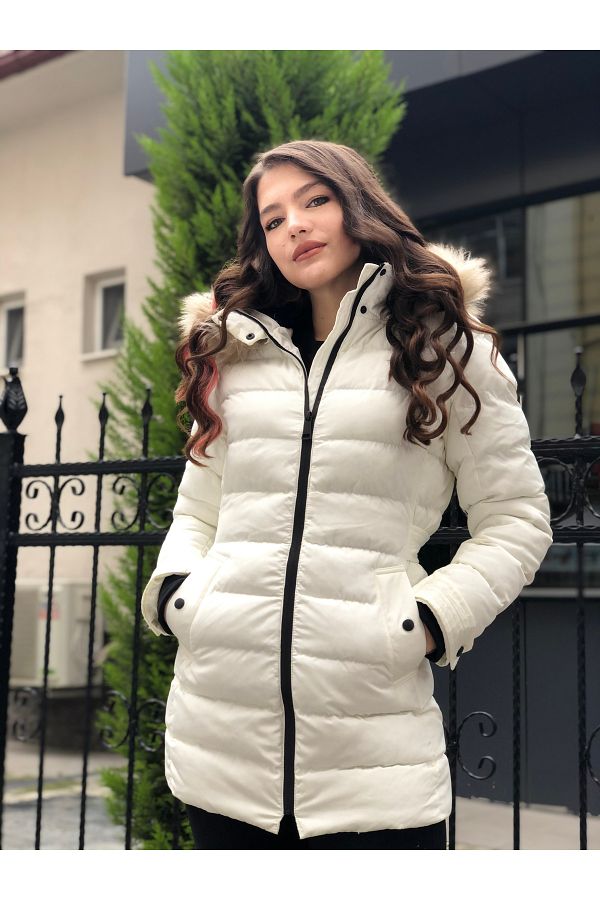 White winter puffer jacket on sale