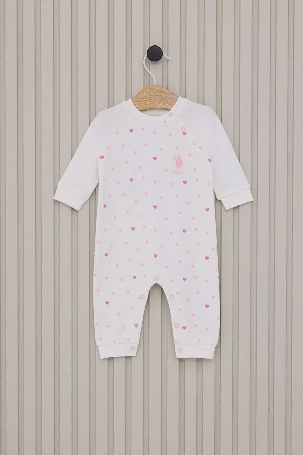 U.S. Polo Assn.-Baby Girl Cream Jumpsuit 1