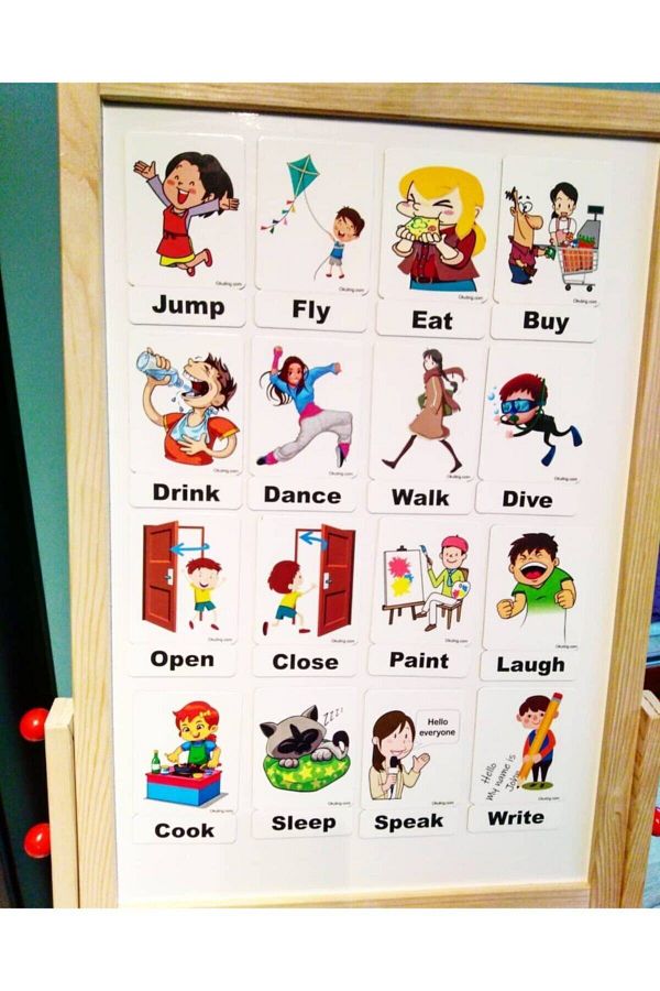 Okuling-Magnetic English Word Cards Flashcards - Actions / Action Words 1