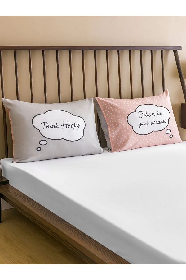 LC Waikiki-Lcw Home 2-piece Text Printed Pillow Case - 50x70 Cm 1