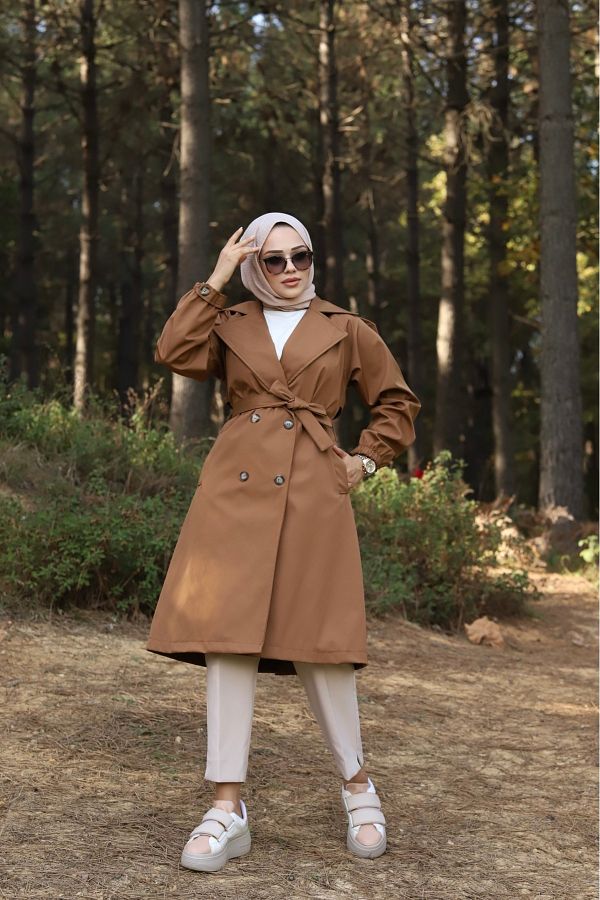 Tan colored coat on sale