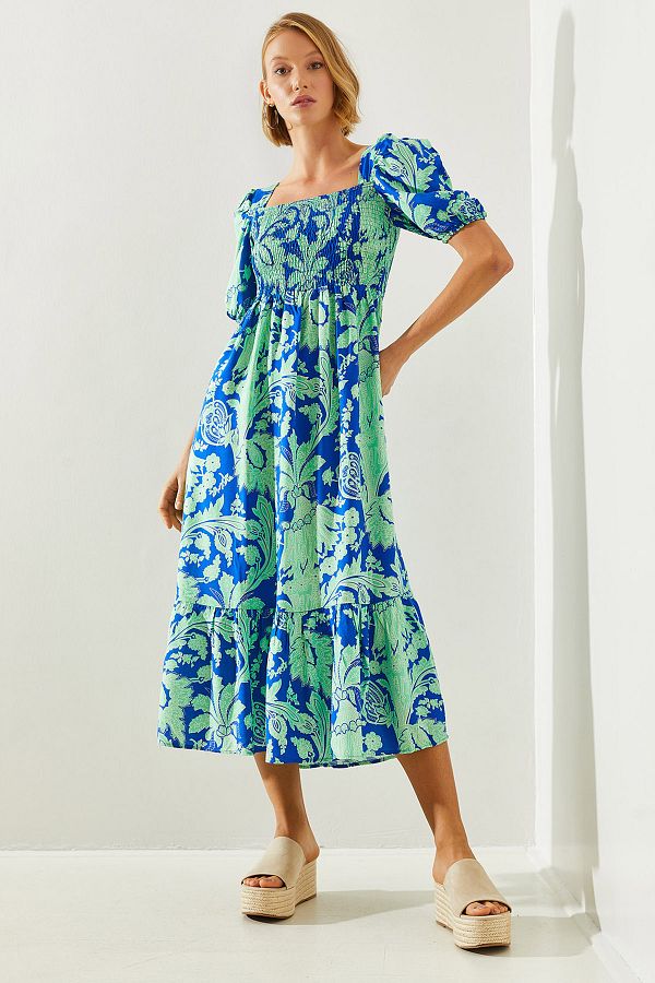 Bianco Lucci-Gimped Viscose Women's Dress - Watermelon Sleeve 1