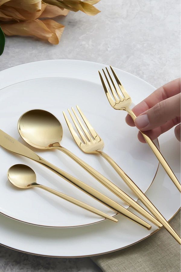 Karaca-Orion Shiny Gold 30-teiliges Besteckset für 6 Personen 1