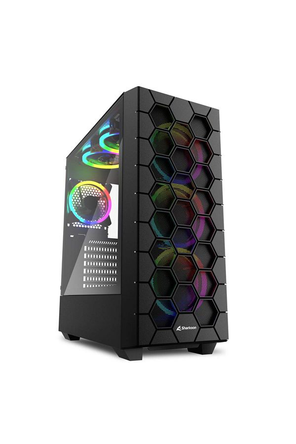 SHARKOON-RGB HEX BK ATX PC Caase 1