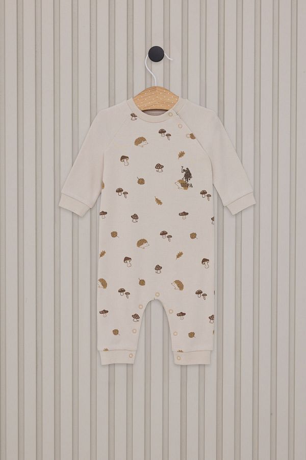 U.S. Polo Assn.-Baby Boy Cream Jumpsuit 1