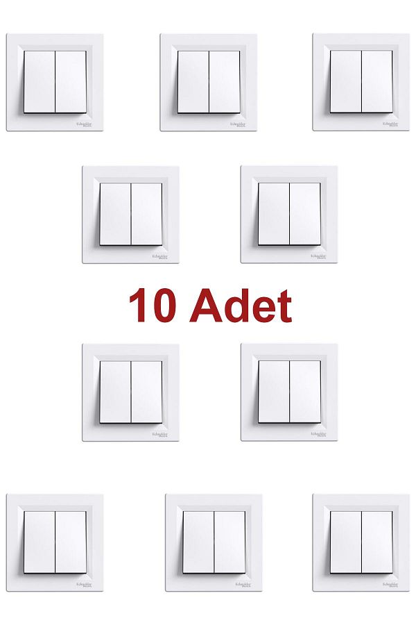 SCHNEIDER-Asfora White Commutator with Switch Frame - 10 Pieces 1