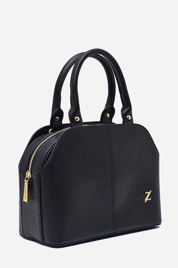 Zühre Black Hand and Shoulder Bag - Zipper Closure, Z0332 Zühre Black Hand and Shoulder Bag - Zipper Closure, Z0332