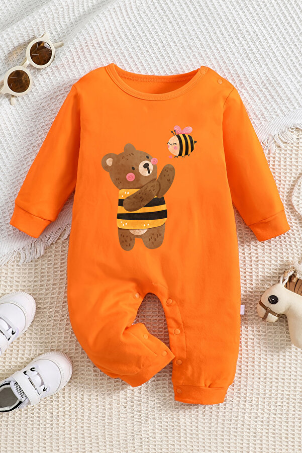 ADABEBEK Bal Arısı Baskılı Tarz Bebek Tulumu 20491