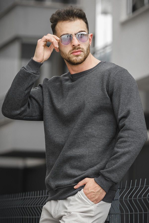 Fitted crew neck sweatshirt sales