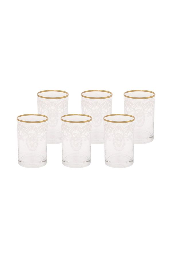 Karaca-6er-Set braun gefärbte Beryll-Wassergläser - Gold 1