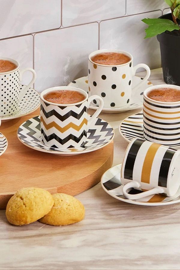 Karaca-Nossa Kaffeetassen-Set für 6 Personen, 80 ml 1
