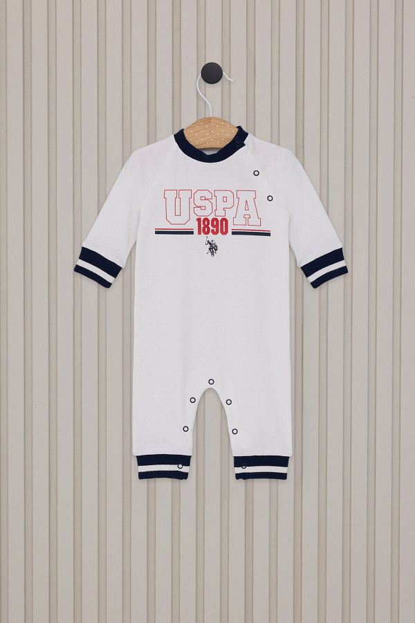 U.S. Polo Assn. Baby Boy Cream Jumpsuit Trendyol