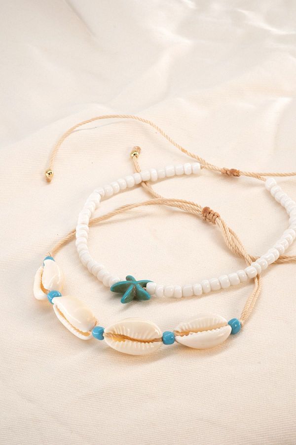 Chillin'-Seashell and Starfish - Double Anklet Set with Adjustable Elevator 1
