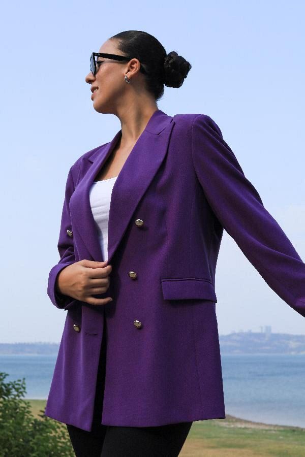 Purple long blazer discount