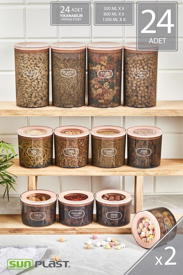 Sunplast-24-Piece Storage Container Set - Leak Proof Ergonomic Transparent Lid - Salmon Food Container 1