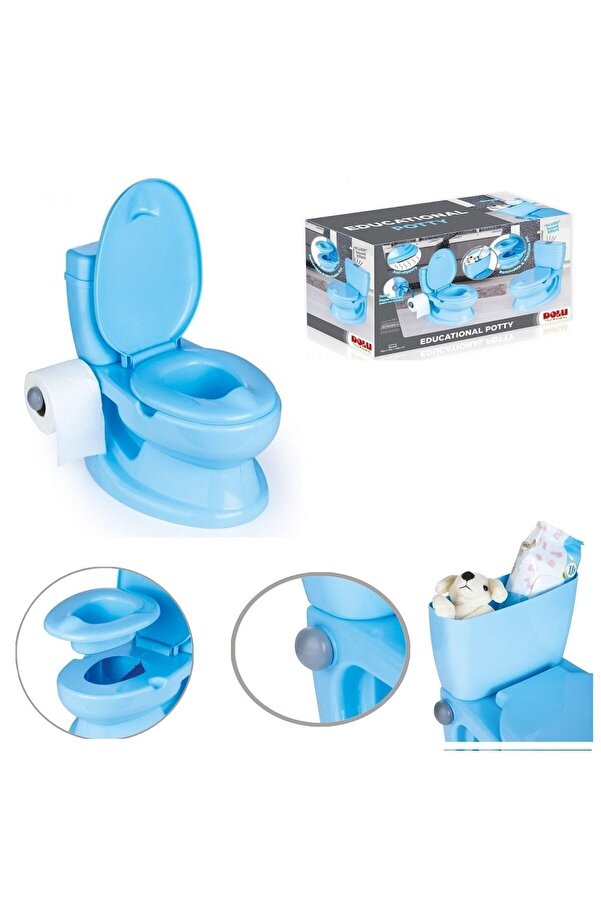 BAMTEBİ Benim Ilk Tuvaletim Eğitici Bebek Ve Çocuk Lazımlık Sesli Ve Aparatlı Pratik Lavabo 3 Renkli
