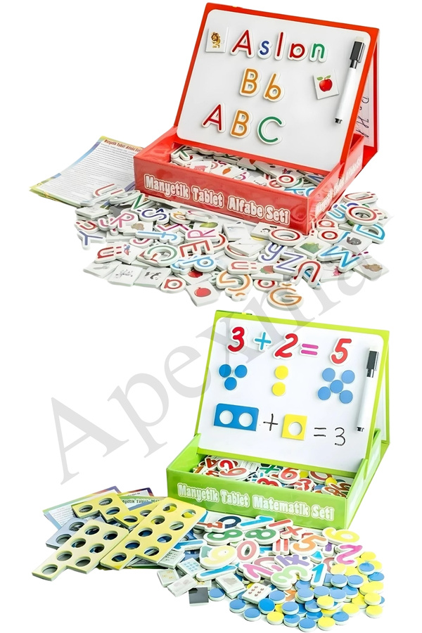 Apexma Eğitici Manyetik Harfler ve Manyetik Matematik Sayı Seti - Magnet Yazı Tahtası Alfabe Sayılar